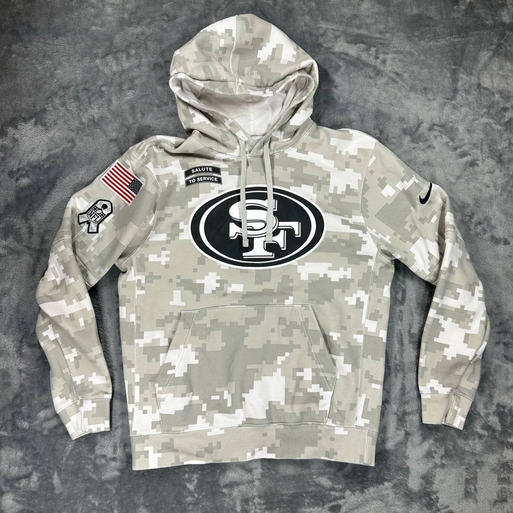 Nike NFL San Francisco 49ers Salute to Service Camo Hoodie Small 02GC-0A9A